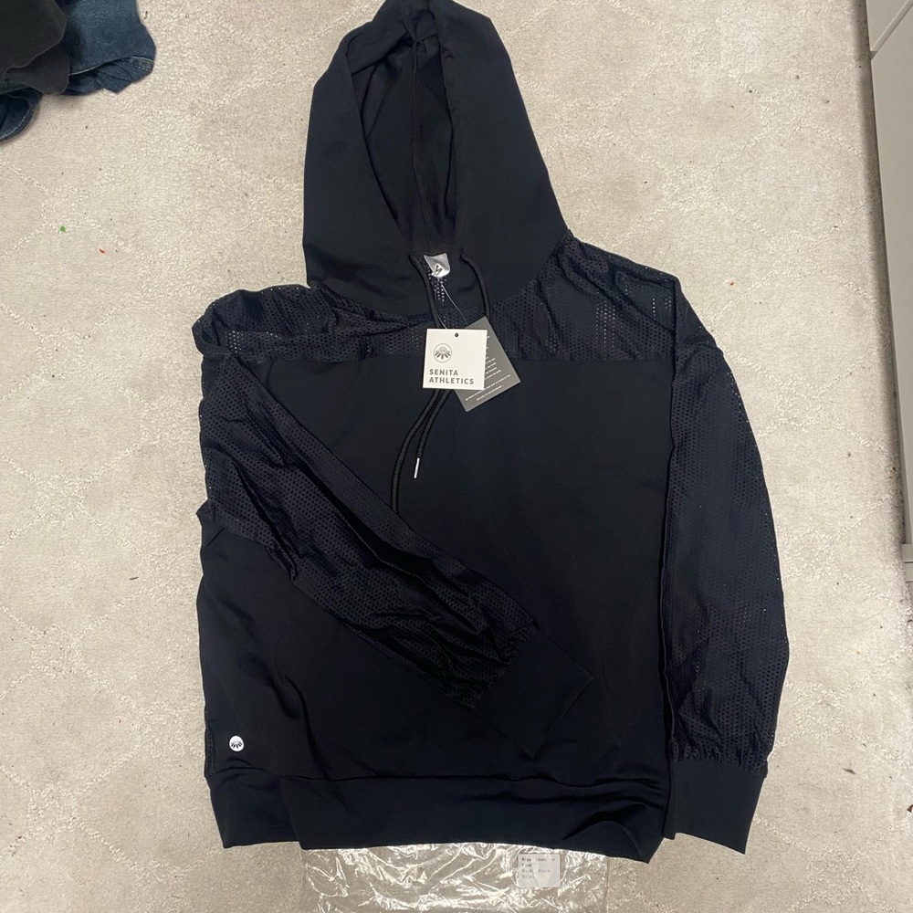 Senita Black Mesh Hoodie-Barbella Box